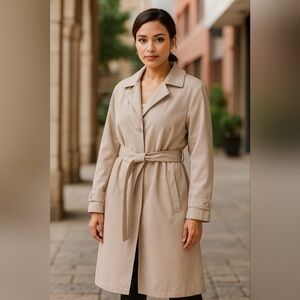 London Fog Beige Trench Coat Size 10P